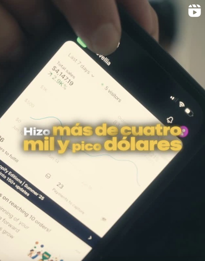 Resultado compartido en video: $4,147.19 en ventas